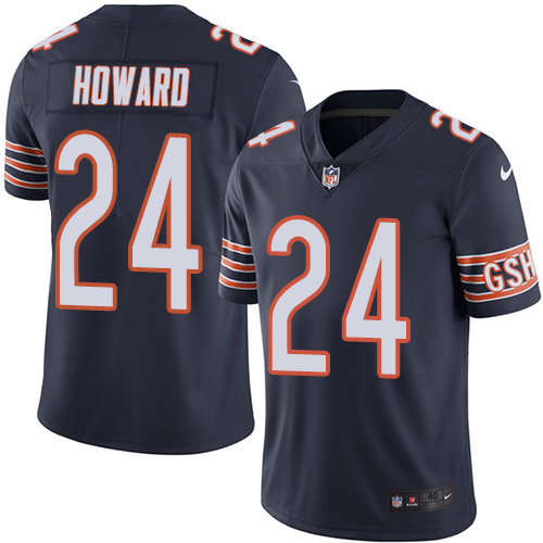 Men's Elite Jordan Howard Nike Jersey Navy Blue - #24 Rush NFL Chicago Bears